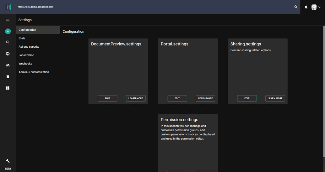 Setup dashboard